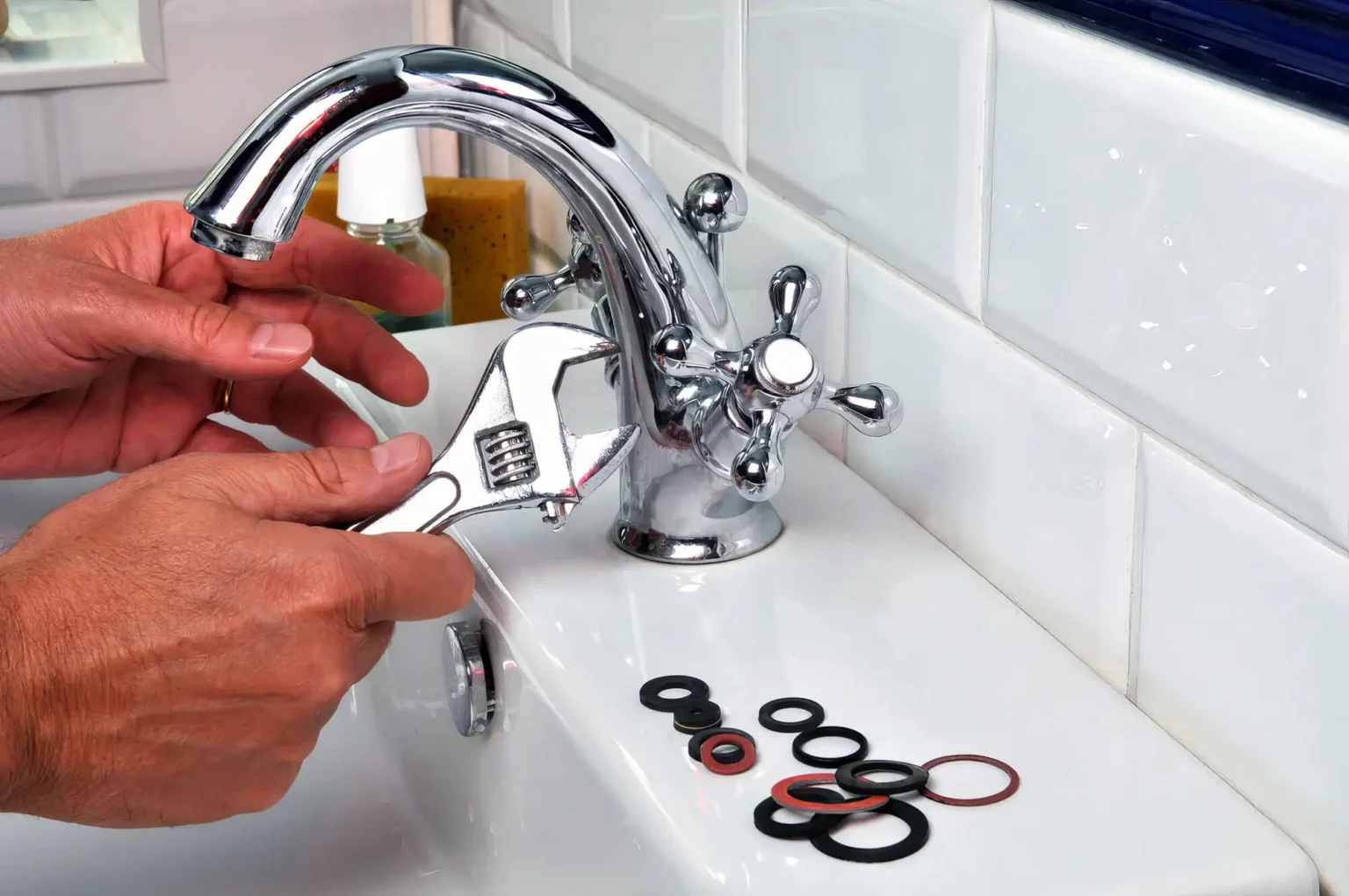 Plumber maintaining a bathroom faucet in Petaluma